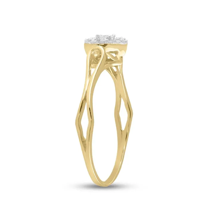 gndatlanta Rings 10k Yellow Gold Round Diamond Heart Promise Ring 18 Cttw
