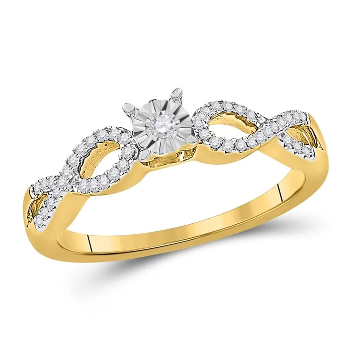 gndatlanta Rings 10k Yellow Gold Round Diamond Solitaire Twist Promise Ring 16 Cttw gndatlanta Rings 10k Yellow Gold Round Diamond Solitaire Twist Promise Ring 16 Cttw