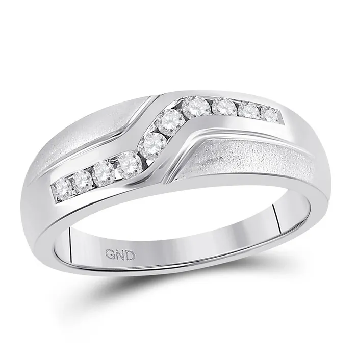 gndatlanta Rings 14k White Gold Round Diamond Band Ring 13 Cttw