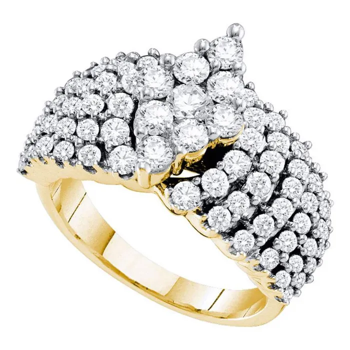 gndatlanta Rings 14k Yellow Gold Round Diamond Ovalshape Cluster Ring 2 Cttw gndatlanta Rings 14k Yellow Gold Round Diamond Ovalshape Cluster Ring 2 Cttw