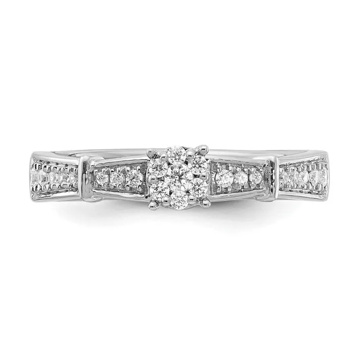 Goldia 020ct CZ Solid Real 14K White Gold Complete Trio Engagement Ring Rings