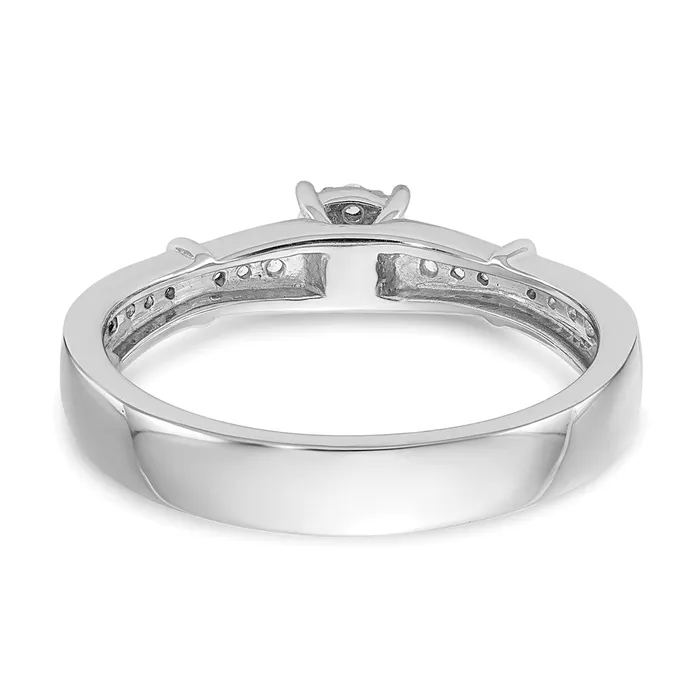 Goldia 020ct CZ Solid Real 14K White Gold Complete Trio Engagement Ring Rings