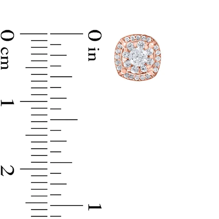 Goldia 033 CT TW Diamond Double Cushion Frame Stud Earrings in 10K Rose Gold Earrings Goldia 033 CT TW Diamond Double Cushion Frame Stud Earrings in 10K Rose Gold Earrings
