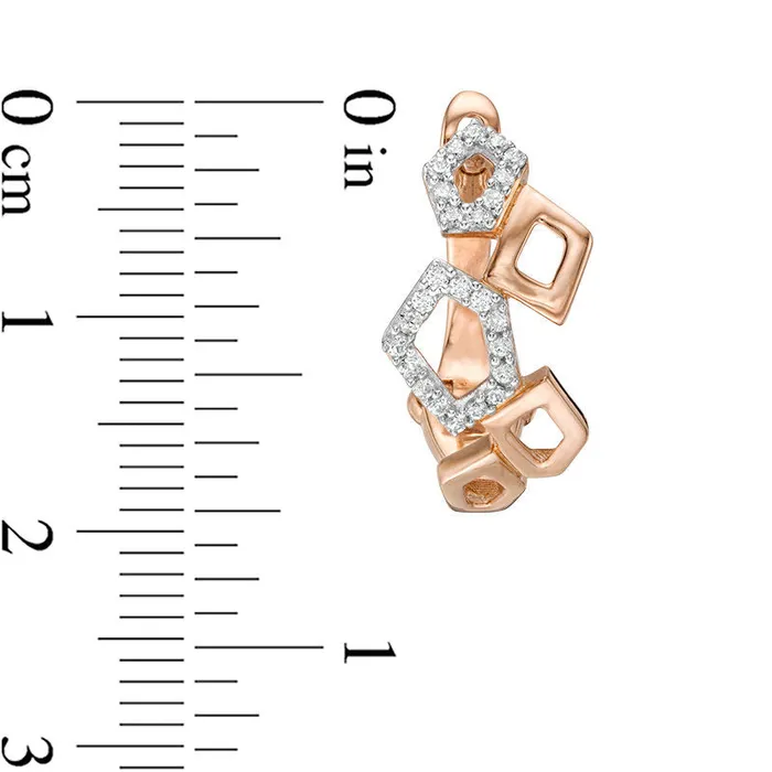 Goldia 033 CT TW Diamond Geometric Hoop Earrings in 10K Rose Gold Earrings Goldia 033 CT TW Diamond Geometric Hoop Earrings in 10K Rose Gold Earrings
