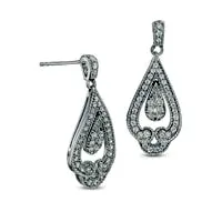 Goldia 05 CT TW Diamond Looped Double Teardrop Earrings in Sterling Silver Earrings Goldia 05 CT TW Diamond Looped Double Teardrop Earrings in Sterling Silver Earrings