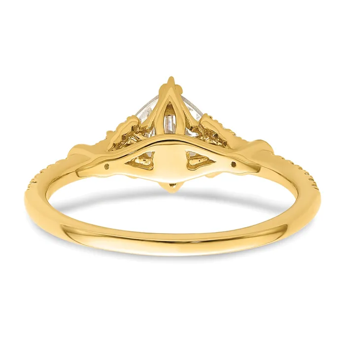 Goldia 075ct CZ Solid Real 14k Polish 34ct Cushion Engagement Dia Ring Rings