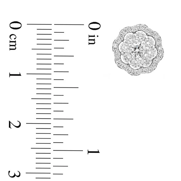 Goldia 12 CT TW Diamond Double Flower Frame Stud Earrings in 14K White Gold Earrings Goldia 12 CT TW Diamond Double Flower Frame Stud Earrings in 14K White Gold Earrings