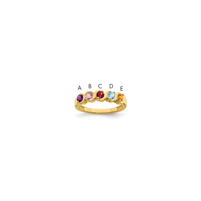 Goldia 10K Yellow Gold Synthetic Family Jewelry Ring Rings