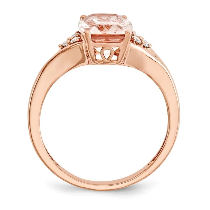 Goldia 14k Rose Gold Morganite u0026 Real Diamond Ring Rings