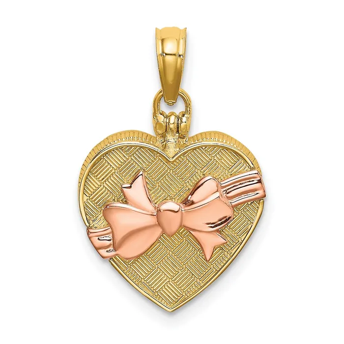 Goldia 14k Twotone Gold 3D Candy Box wEnamel I LOVE YOU Inside Charm Rings