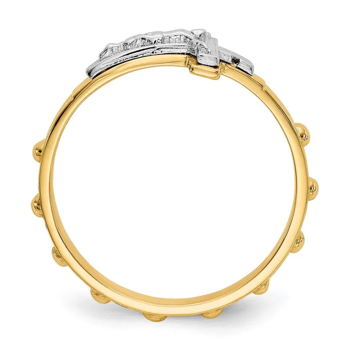 Goldia 14K TwoTone Gold Crucifix Rosary Ring Rings
