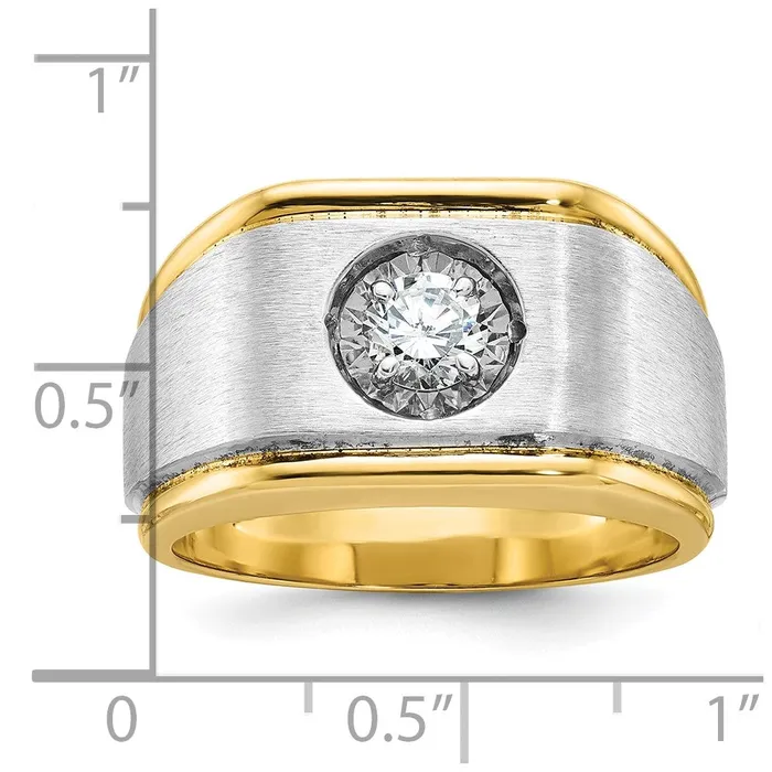 Goldia 14k Twotone Gold Mens Polished and Satin Diamond Ring Mounting Rings