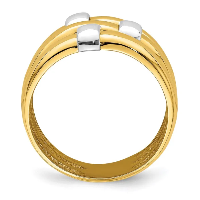 Goldia 14k TwoTone Gold Polished Dome Band Rings