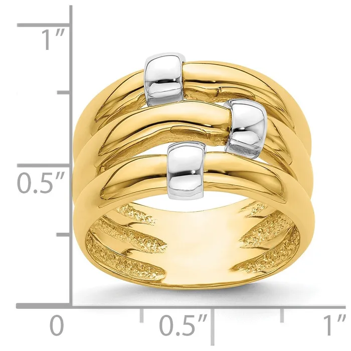 Goldia 14k TwoTone Gold Polished Dome Band Rings