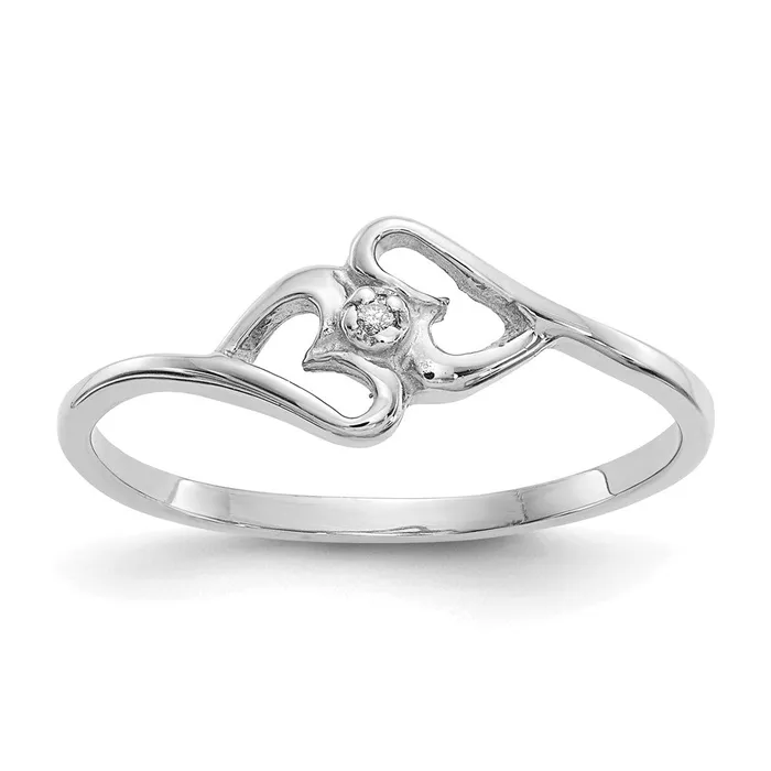 Goldia 14k White Gold A Diamond heart ring Rings
