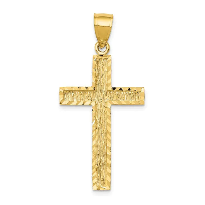 Goldia 14k Yellow Gold Diamondcut Cross Pendant Necklaces