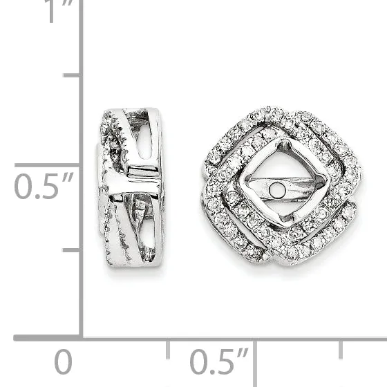 goldiaca 14K White Gold Diamond Square Earring Jacket Earrings