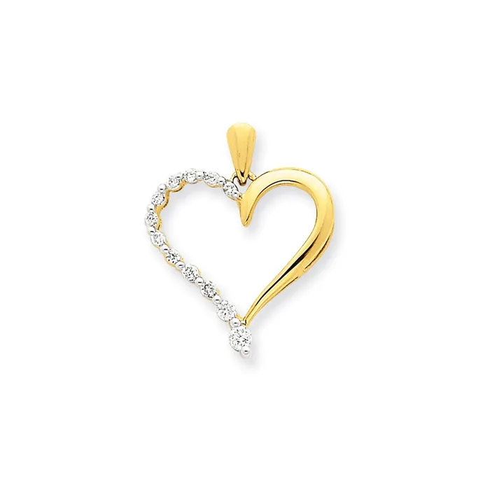 Goldiacom 14k Diamond Heart Pendant Necklaces