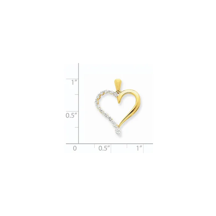 Goldiacom 14k Diamond Heart Pendant Necklaces