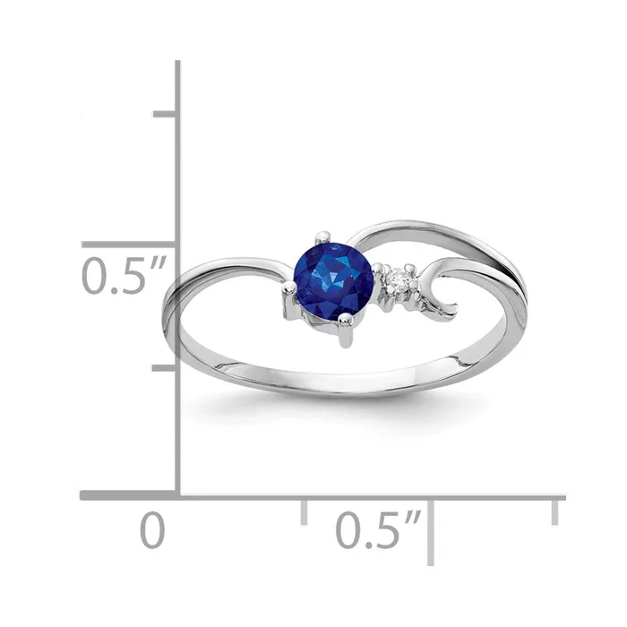 Goldiacom 14k White Gold 4mm Sapphire A Real Diamond ring Rings