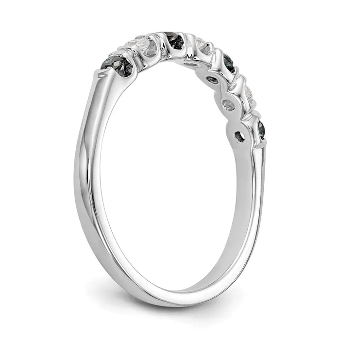 Goldiacom 14k White Gold Blue White Real Diamond Band Rings