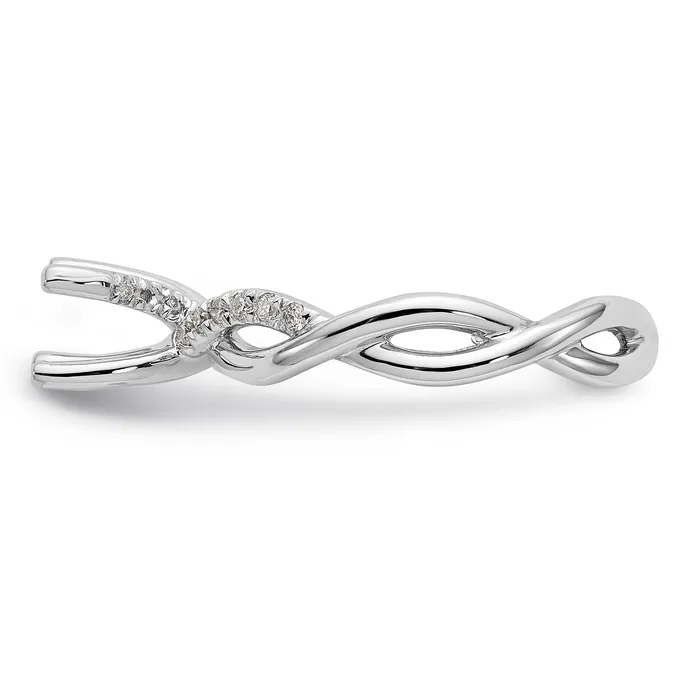 Goldiacom 14k White Gold Diamond Round CZ Criss Cross Engagement Ring Rings