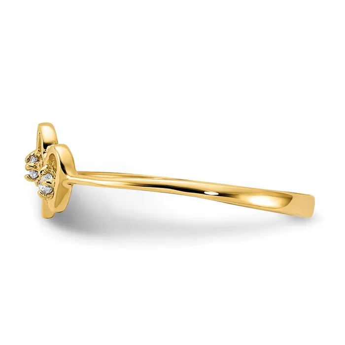 Goldiacom 14K Yellow Gold VS Real Diamond heart ring Rings