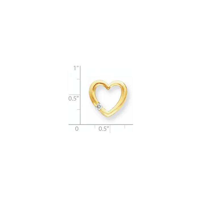 Goldiacom Necklaces 14k A Diamond heart pendant