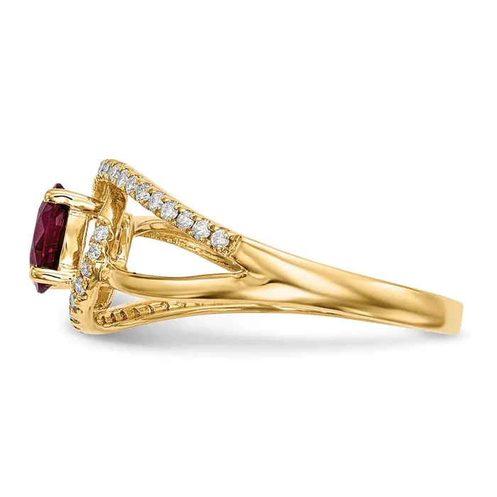 Goldiacom Rings 14k Gold w Ruby Real Diamond Ring