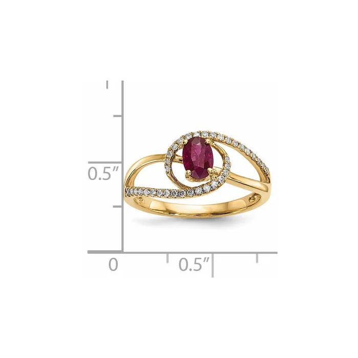 Goldiacom Rings 14k Gold w Ruby Real Diamond Ring