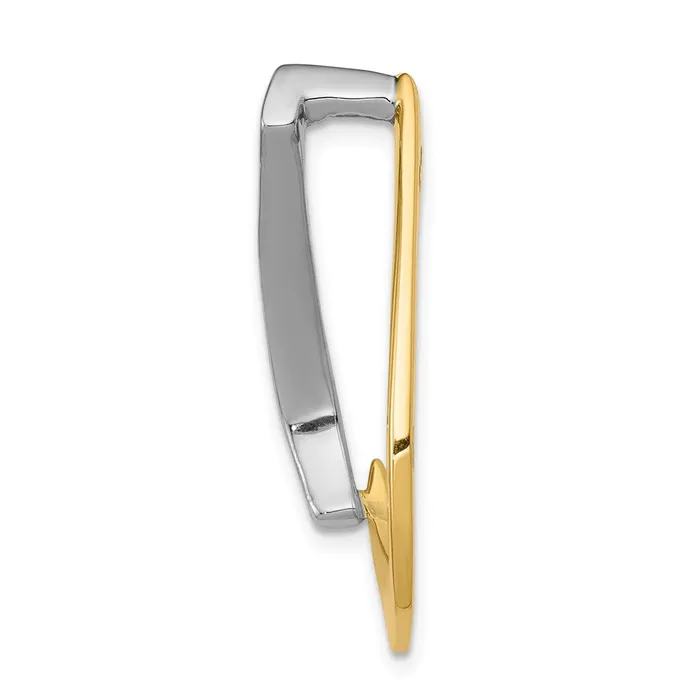 Goldiacom Rings 14k Two Tone AAA Diamond Teardrop Slide