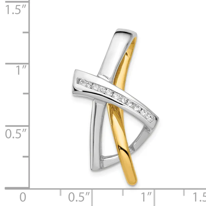 Goldiacom Rings 14k Two Tone Holds 11 16mm stones AA Diamond Slide