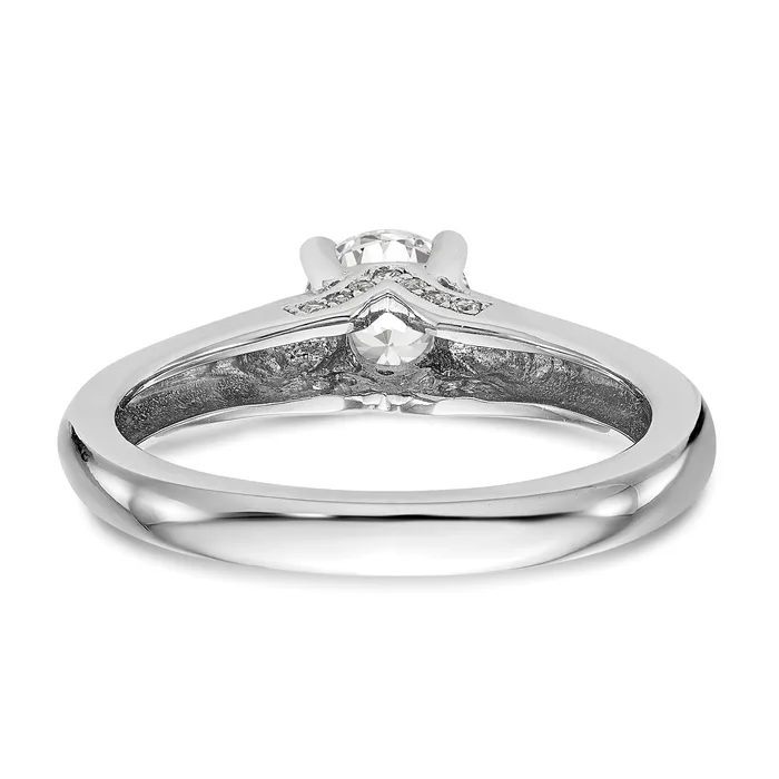 Goldiacom Rings 14k White Gold Round Simulated Diamond Engagement Ring