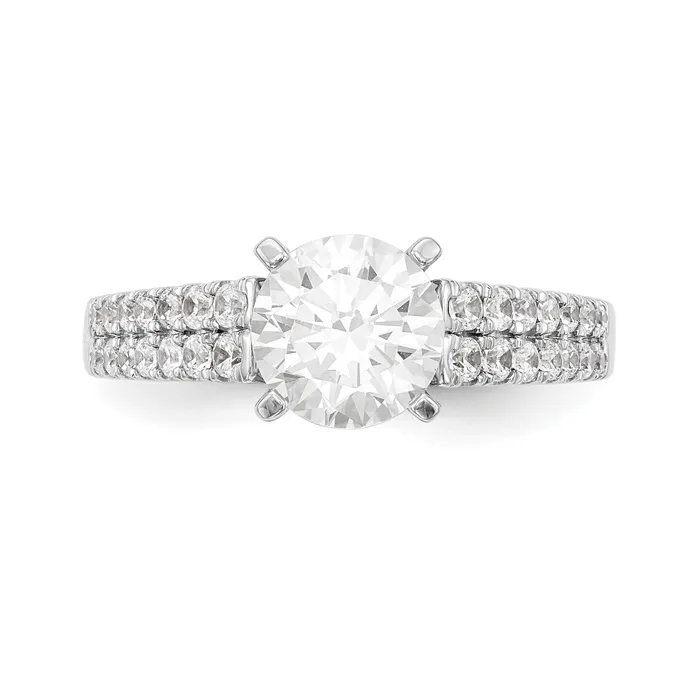 Goldiacom Rings 14k White Gold Simulated Diamond Engagement Ring Goldiacom Rings 14k White Gold Simulated Diamond Engagement Ring