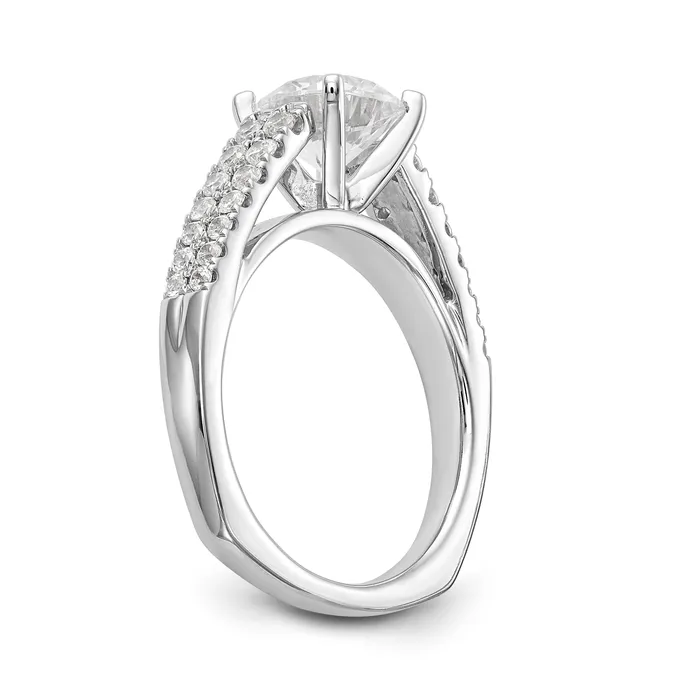 Goldiacom Rings 14k White Gold Simulated Diamond Engagement Ring Goldiacom Rings 14k White Gold Simulated Diamond Engagement Ring