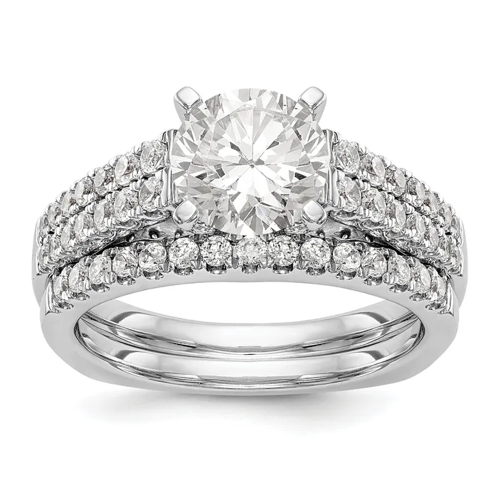 Goldiacom Rings 14k White Gold Simulated Diamond Engagement Ring Goldiacom Rings 14k White Gold Simulated Diamond Engagement Ring