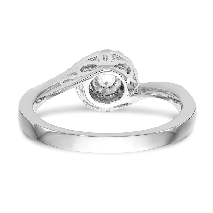 Goldiacom Rings 34 Ct Natural Diamond ByPass Style Bridal Engagement Ring Set 14K White Gold