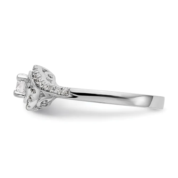 Goldiacom Rings 34 Ct Natural Diamond ByPass Style Bridal Engagement Ring Set 14K White Gold