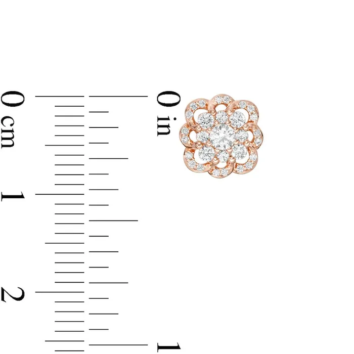 Goldia Earrings 05 CT TW Composite Diamond Scallop Flower Stud Earrings in 10K Rose Gold Goldia Earrings 05 CT TW Composite Diamond Scallop Flower Stud Earrings in 10K Rose Gold