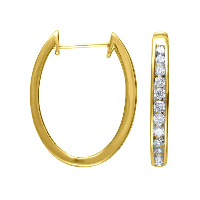 Goldia Earrings 05 CT TW Diamond Huggie Hoop Earrings in 10K Gold