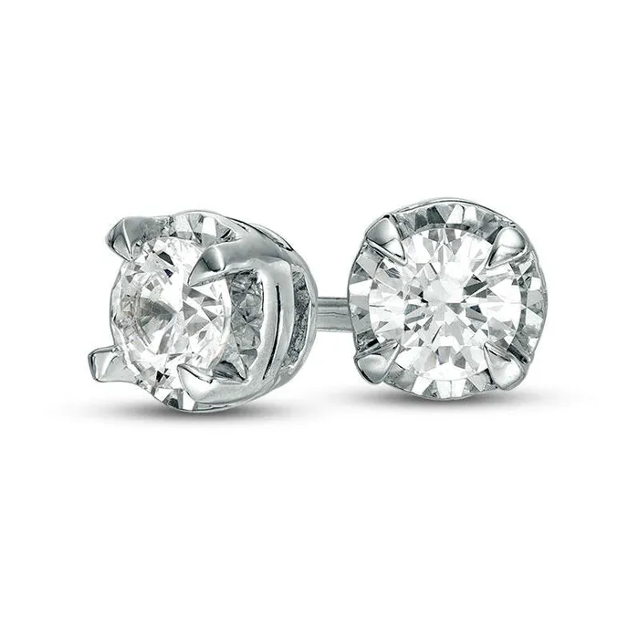 Goldia Earrings 05 CT TW Diamond Solitaire Stud Earrings in 10K White Gold Goldia Earrings 05 CT TW Diamond Solitaire Stud Earrings in 10K White Gold