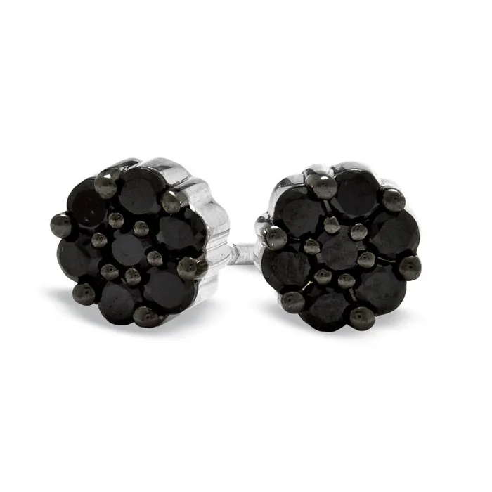 Goldia Earrings 05 CT TW Enhanced Black Diamond Stud Earrings in 10K White Gold Goldia Earrings 05 CT TW Enhanced Black Diamond Stud Earrings in 10K White Gold