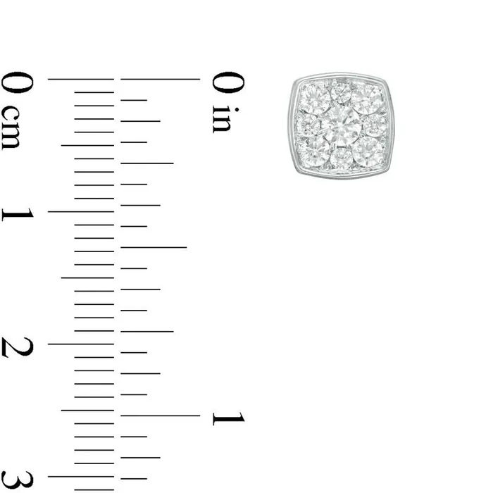 Goldia Earrings 075 CT TW Diamond Cushion Frame Stud Earrings in 10K White Gold Goldia Earrings 075 CT TW Diamond Cushion Frame Stud Earrings in 10K White Gold