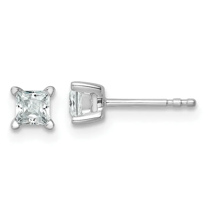 Goldia Earrings 14k White Gold 12 ctw Certified Lab Grown Diamond VSSI G Princess 4 Prong Heavy Wt Stud Earrings Goldia Earrings 14k White Gold 12 ctw Certified Lab Grown Diamond VSSI G Princess 4 Prong Heavy Wt Stud Earrings