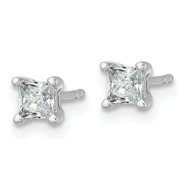 Goldia Earrings 14k White Gold 12 ctw Certified Lab Grown Diamond VSSI G Princess 4 Prong Heavy Wt Stud Earrings