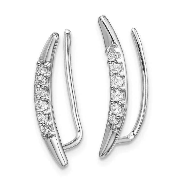 Goldia Earrings 14k White Gold 15 Ct Lab Grown Diamond VSSI G Ear Climber
