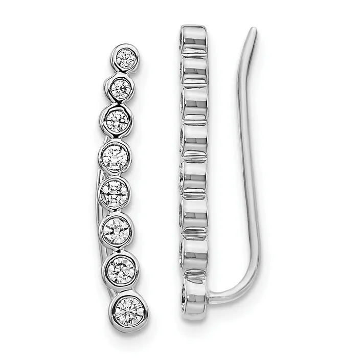 Goldia Earrings 14k White Gold 38 Ct Lab Grown Diamond VSSI G Ear Climber