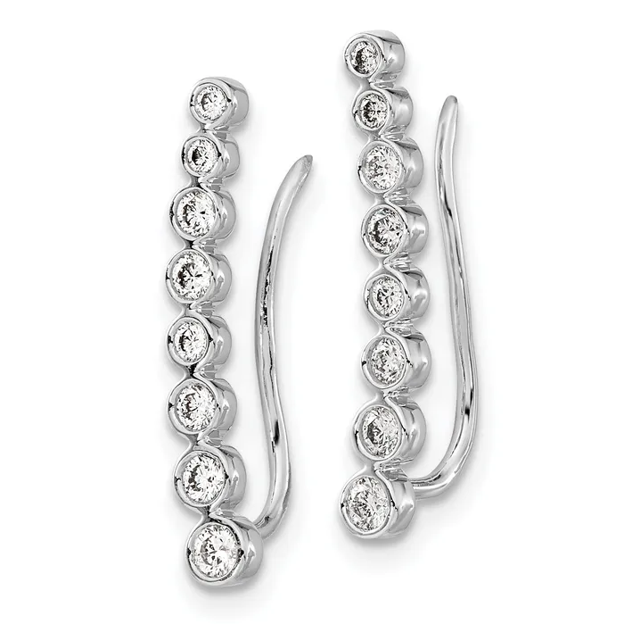 Goldia Earrings 14k White Gold 38 Ct Lab Grown Diamond VSSI G Ear Climber