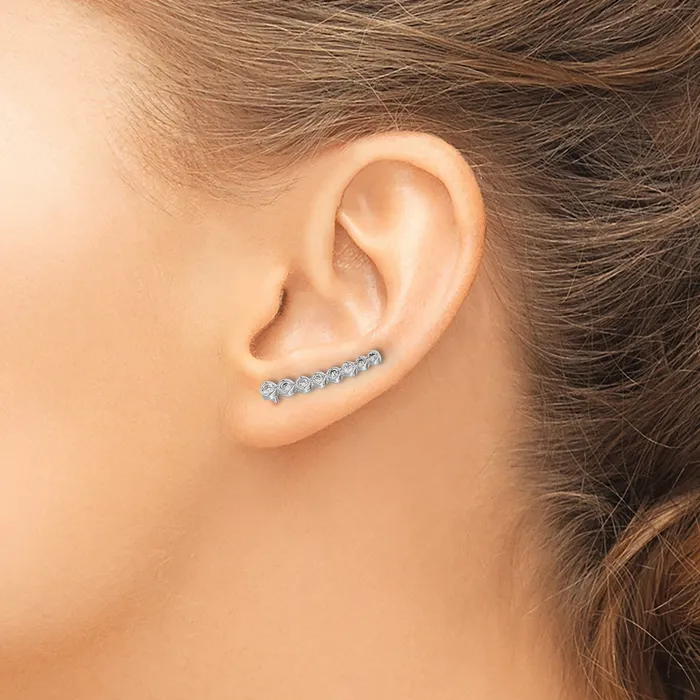 Goldia Earrings 14k White Gold 38 Ct Lab Grown Diamond VSSI G Ear Climber