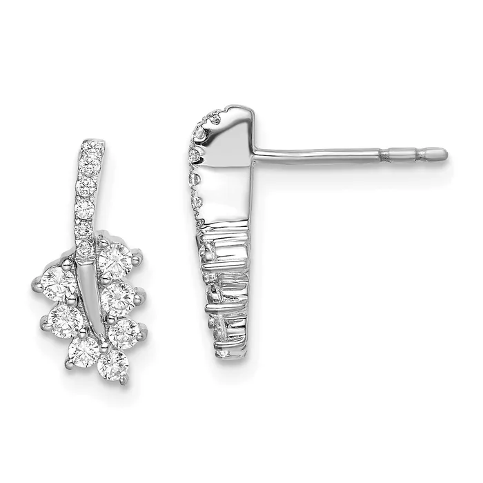 Goldia Earrings 14k White Gold 38 Ct Lab Grown Diamond VSSI G Leaf Post Earrings Goldia Earrings 14k White Gold 38 Ct Lab Grown Diamond VSSI G Leaf Post Earrings